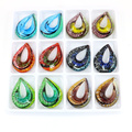 Hot sale Handmade Drop Shape Lampwork Art Glass Necklace Pendants 12pcs/box, MC0027